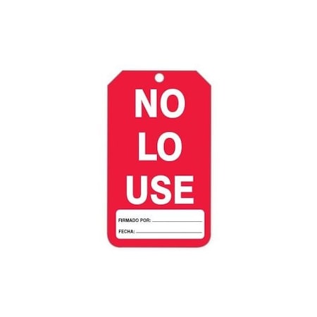 Accuform Spanish Tags By-The-Roll, Do Not Use, PF-Cardstock, 100/Rl SHTAR717